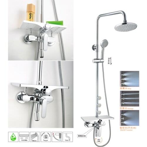 Waist four block all copper cold hot spray bibcock of belt shelf shower shower bath suit a undertakes