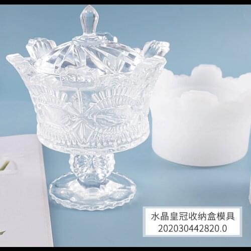 DIY Crystal Epoxy Resin Mold Storag box Mirror Crown Containing Mold Jewelry Box Mold Jewelry Making Tools Gift Box