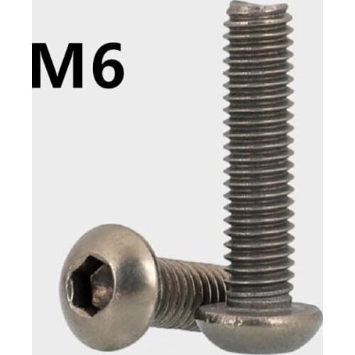 20PCS M6x10/12/15/20/25/30/35/40/50mm GB70.2 ISO7380 Pure Titanium Hexagon socket Column Head titanium screws TA2 Ti fasteners