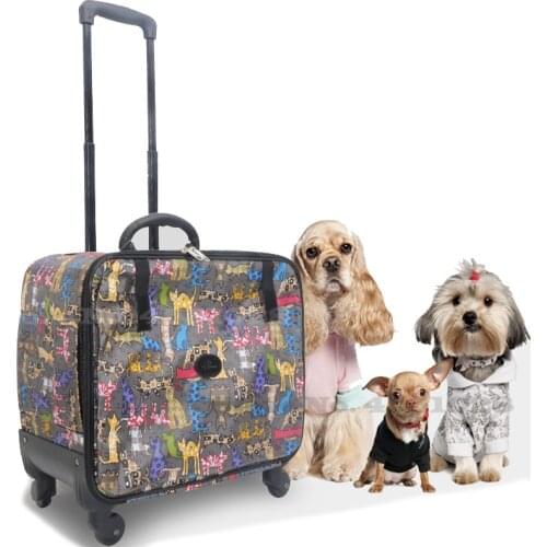 Breathable Pet Nest with Wheel Lever Panoramic Skylight Carrier Cat Dog Travel Pet Package Dog Travel Bag Pet Backpack