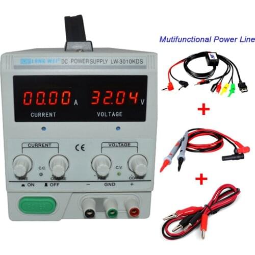 High Precision 4 Digits DC Regulated Power Supply 30V 10A 3010KDS LED Display Laboratory Switching Power Supply for Phone Repair