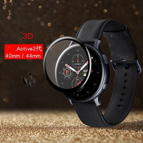 2 pcs 3D edge Curved Cambered Full Cover Watch Tempered Glass Film Screen Protector For Samsung Active 2 active2 40mm and 44mm