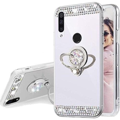 Mirror silicone Ring Cover For Huawei P30 Pro P40 P20 lite E P Smart Z 2019 Case Honor view 20 30 10i 9 Lite 8X 6A 9A Phone Case