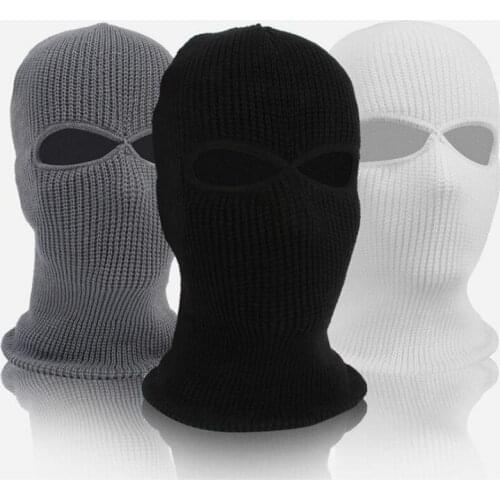 Winter Balaclava 2 Hole Cycling Face Mask Full Cap Knitting Motorcycle Face Shield Outdoor Riding Ski Mountaineer Head Cover