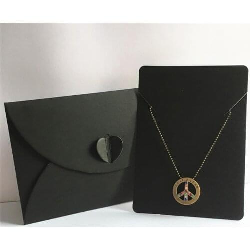 15x10cm 30Sets/Lot Kraft Paper Necklace Display Cards Buds Bags Customizable Envelop Packaging Decoration Jewelry Trinkets Card