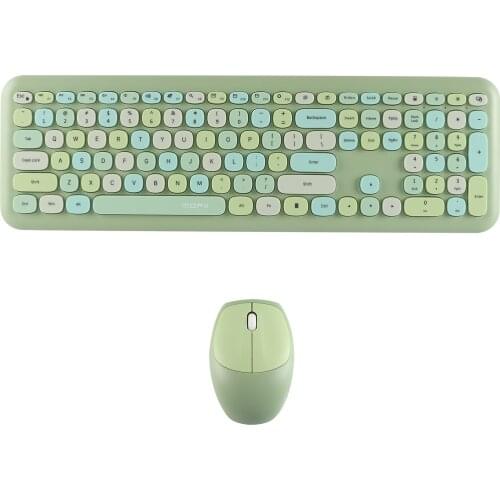 2.4G Silent Wireless Keyboard Mouse Combo 1200DPI USB Optical Mouse Colorful 110 Key Keyboard For Computer Laptop Desktop