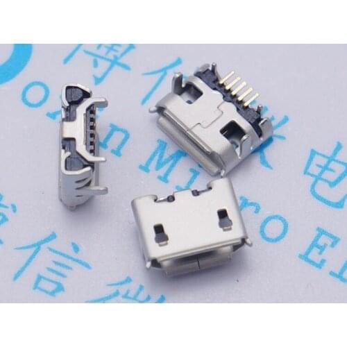 20pcs Micro 5pin USB Jack Ox horn longer needle Needle length 1.25 5P with ox horn 5P Charger Connector mini usb Free shipping