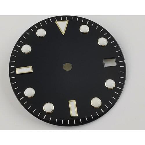 28.5mm sterile watch dial fit for NH35 movement Luminous marks black blue green gray watch dial