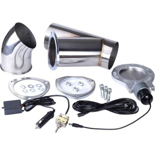 4.0 Inch Remote Control Cut Out Stainless Steel Y Headers Catback Pair Electric Exhaust Cutout Pipe Kit