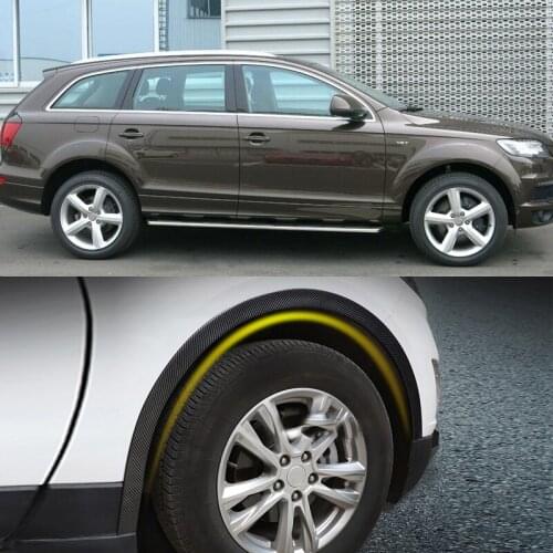 4pcs Universal Car Truck Carbon Fiber Rubber Wheel Eyebrow Protector Lip Sticker Trim Fender Flare Anti-scratch fit for audi bmw