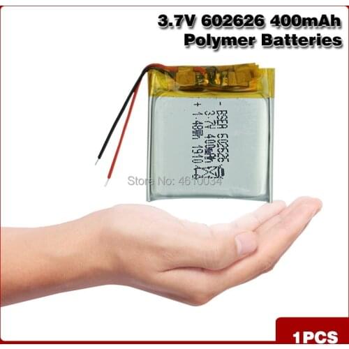 602626 400mah Lipo cells 3.7V Lithium Polymer Rechargeable Battery For MP3 MP4 GPS car recorder Bluetooth headset Toy batteries