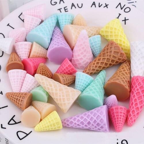 8PCS Candy Ice Cream Cone Slime Charms Beads Slime Accessories Making Supplies With Drawstring Pouch for DIY Crafts Scrapbooki
