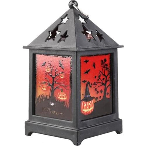 Battery Operated Flameless LED Halloween Lantern Pumpkin Lantern Night Light Desktop Ornaments Decoration for Indoor Outdoor Use