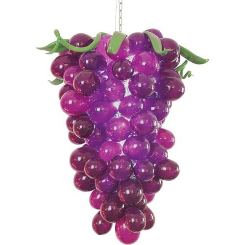 Free Shipping European Arabic Grape Shape Purple Stained Glass Chandelier Lamp