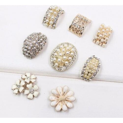 1612275 , 1 pcs Alloy pearl Rhinestone Beads costume jewelry accessories material, bow ornament, DIY handmade materials
