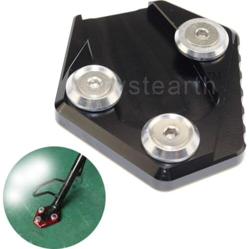 BLACK Aluminum Motorcycle Side Stand Enlarge Kickstand Extension Plate Pad For Honda MSX125 MSX 125 2014-2015