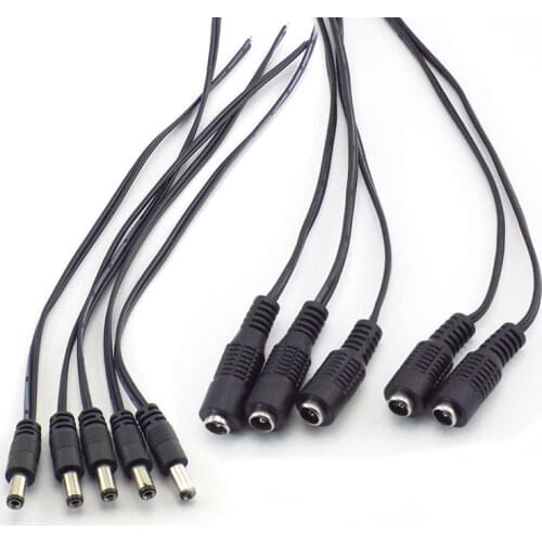 1pcs 5pcs 10pcs 2.1*5.5mm 12v DC Male Female Connectors Plug Power Supply Extension Cable cord wire CCTV Camera LED Strip Light