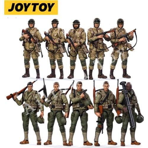 JOYTOY 1/18 3.75 Action Figure (2SETS/LOT) WWII USMC/Airborne Division Anime Collection Military Model For Gift Free Shipping