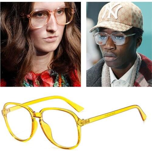 FEISHINI Transparent Big Frame Glasses Frame Women brand Clear Lens Eyewear frames Ladies Myopia Nerd TEA eyeglasses frame