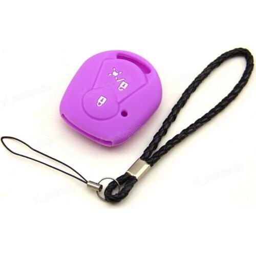 Purple Silicone Case Cover For Ssangyong Actyon SUV Kyron Rexto Suit Remote Key