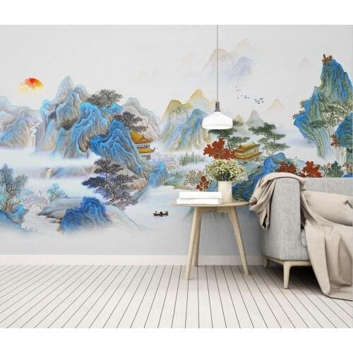 CJSIR Custom Murals Wallpaper Bedroom Chinese Landscape Wall Stickers Home Decor Poster Decorations Wallpapers Living Room