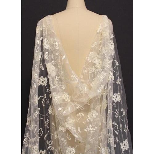 Beautiful Champagne Lace Wedding Cape 3 Meters long Bridal Bolero Champagne bolero femme mariage