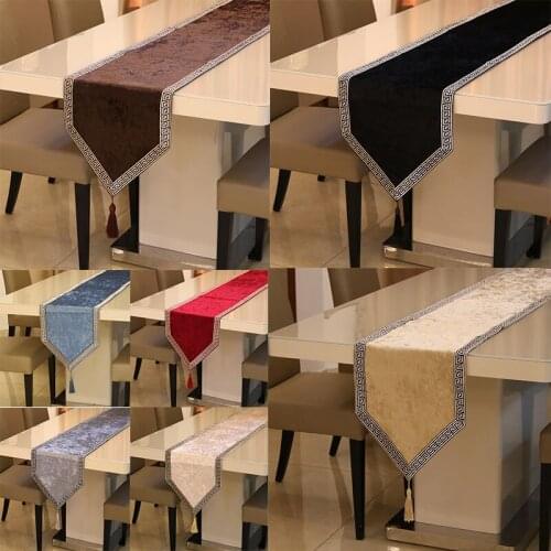 Table Runner Solid Sample Kitchen Polyester Runners Luxury For Christmas Wedding Modern Home Dinning Coffee Table Decor 30*210cm