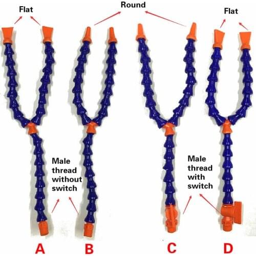 Flat round nozzle flexible oil coolant pipe hose cnc cooling pipe lathe metal cooling hose lathe cooling 1/4 3/8 1/2 inch thread