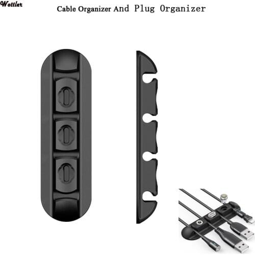 Cable Organizer Silicone USB Cable Winder Desktop Tidy Management Clip Cable Holder for Mouse Headphone Wire With Plug Container