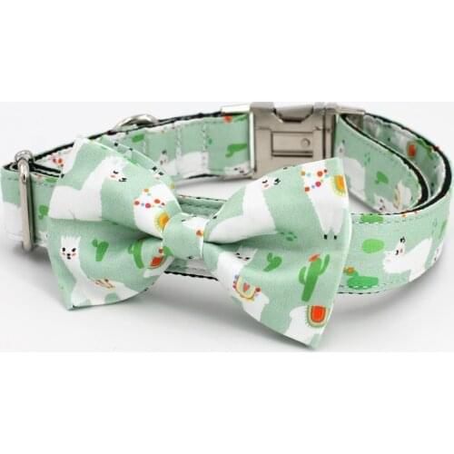 Vicuna Dog Collar Bow Tie with Metal Buckle Big and Small Dog&Cat Collar Pet Accessories