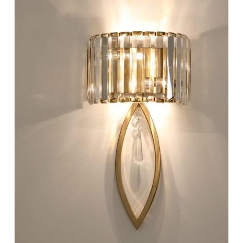 Postmodern bedside light luxury American minimalist modern bedroom living room TV wall aisle entrance crystal wall lamp LB101203