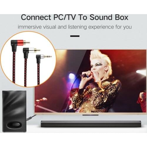 Practical 3.5mm Male to 2 RCA Male Cable Durable Multi-functional Stereo Audio AUX Y Splitter Cord for DJ Amplifier