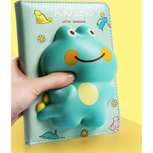 Simple Kawaii Reduced Pressure Journal Diary PU Leather Notebook Decompression Vent Schedule Planner Office Stationery Supplies