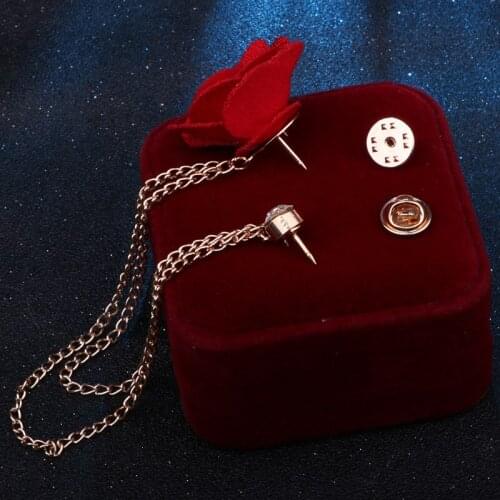Romantic Men Women Bow Tie Wedding Shirt Dress Lapel Pins Brooch New Alloy Chain Rose Flower Tassels Rhinestone Corsage Brooches