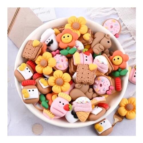 Cartoon Bottle Ice Cream Sunflower Resin Ornament Hairpin Jewelry Crafts Accessories Flat Back Resin Decorative Supplies Patch