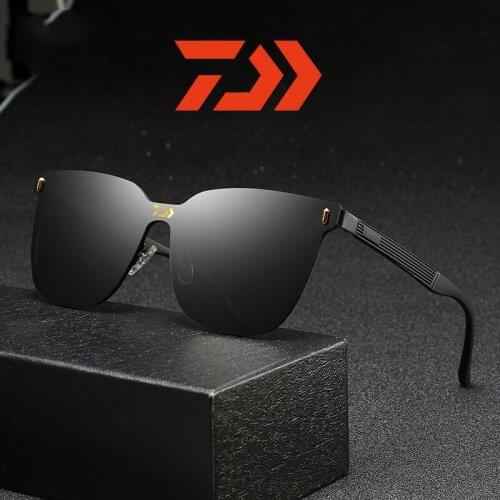 Daiwa Polarized Sunglasses Fashion Cool Boy UV Protection Rectangle Sun Glasses Sport Fishing Eyewear Anti Glare Driving Oculos