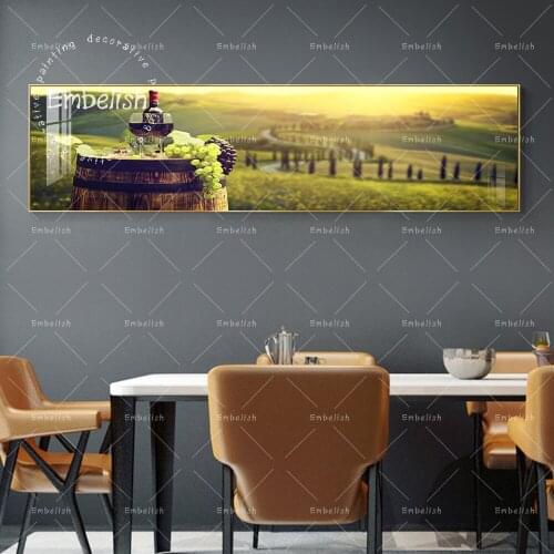 Embelish Red Wine Bottle Wine Glass On Wodden Barre Home Decor Pictures For Living Room Wall Art Posters HD Canvas Paintings