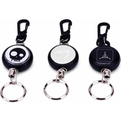 High Strength Steel Wire Pull Keyring Tag Card Holder Recoil Belt Metal Badge Retractable Reel Id Badge Holders