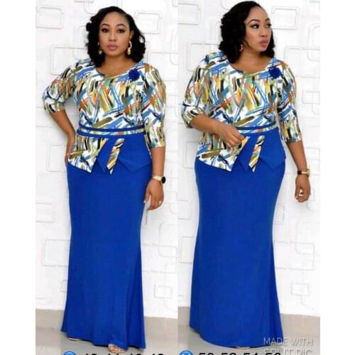 HGTE XL-3XL large size womens African mother Christmas dress Fake two-piece print Christmas party carnival night long dress