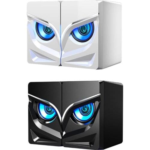 1pair Universal 3.5mm Computer Spearker USB Powered LED Speaker for Desktop PC Laptop Mobile Phone Tablet MP3 Cellphone