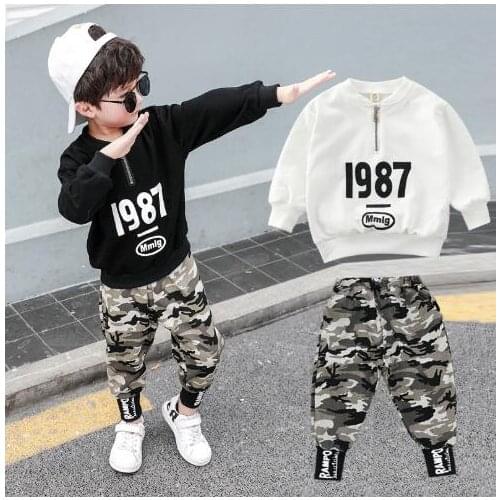 2PC Kids big Boys Military Clothes Clothing Sets Young Boy Top + Trousers Outfits Suits Children Camouflage Tracksuits for 3-12t