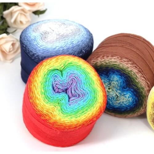 220G Summer Fashion Cake Yarn 1000Meters Hand Knitting Fancy Yarn for Crocheting Shawl Blanket Soft Cotton Acrylic Thread