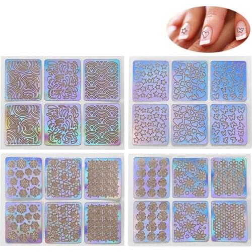 24 Sheets Kapmore Nail Sticker Fashion Hollow out Decorative Nail Decal Nail Art Sticker Glitter Nail Art Decorations for Women