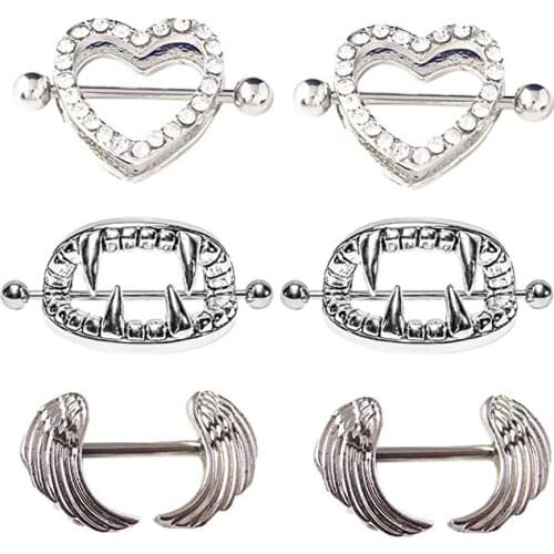3 Pair Nipple rings Different Shape Nickel free Body Piercing Jewelry Surgical Steel