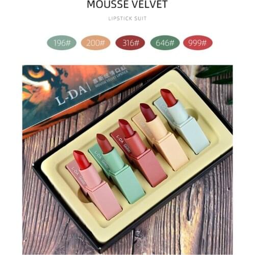 5 Colors New Lip Gloss Makeup Lip Matte Lipstick Long Lasting Waterproof Lipsticks 27RC