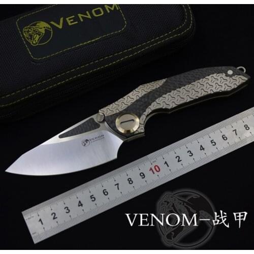 Kevin VENOM ARMOR folding knife M390 blade titanium outdoor camping hunting survival pocket kitchen fruit knife EDC tool knives
