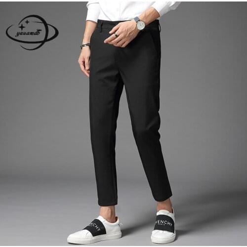 Size 28-36mens Suit Pants Spring Autumn Male Trousers Clothing Full Length Formal Soft Business Slim Man Dress Pant Clothes H45