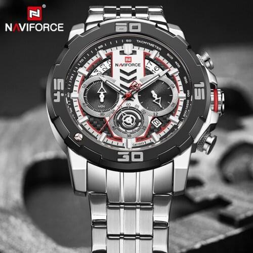 NAVIFORCE Watches Mens Fashion Military Quartz Wrist Watch Date Waterproof Chronograph Male Clock Watch Relogio Masculino 9175