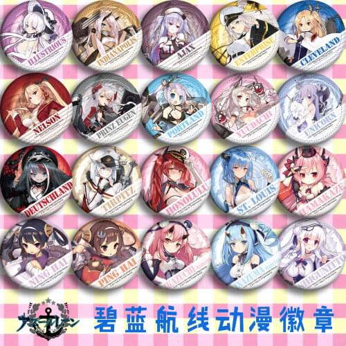 COSSUN Azur Lane badge 58mm badge Pins for Backpack Cosplay Decor Collectible Gift Brooch Round Icons for girls boys gift