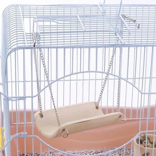 Small Animals Products Hamster Chinchilla Toys Wooden Swing Harness Hanging Bed Parrot Rest Mat Pet Hanging Pet Toys Accessories